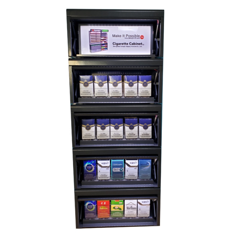 TMJ702 Locking Cabinet Shopper Drog Mart Detail Cigarettvisory Rack