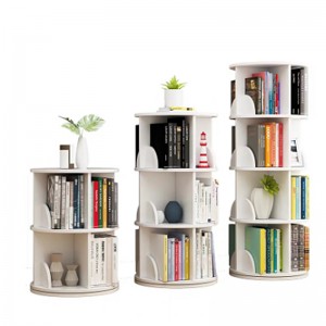 TMJ-2050 Egen Modern Home Wood White Revolving lagringsHolders Racks Roterande Book Shelf