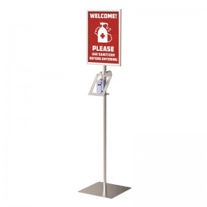 TMJ713 Golvskärmstvist för stående hand- Sanitzer- skärmsläckare med bärbar manuell Sanitizing Stand Display